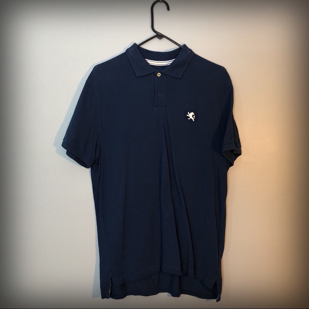 Express L navy blue pique polo